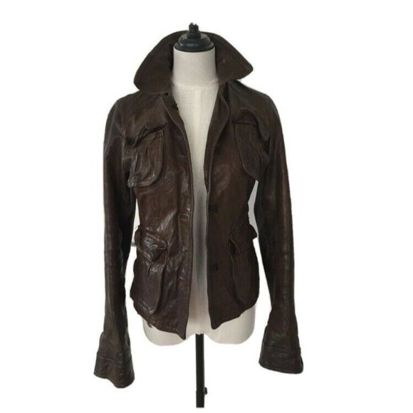 Coats | Hugo Boss Orange Leather Jacket 